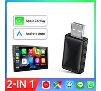 Adattatore 2in1 cablato a wireless CarPlay Android Auto per stereo per auto OEM con USB Plug and Play