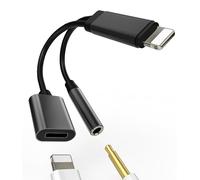 Adattatore 3,5mm Jack Cuffie Rapida Ricarica per iPhone 2in1 Accessori Aux Cavo Cuffiette Sdoppiatore Lightning Auricolari Spinotto Headphone per Apple 14 13 12 11 Pro Max 7 8 Plus X XR per iPad Air