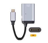 Adattatore 3 in 1 DP 1.4 femmina e 2x USB 3.1 tipo C femmina a tipo C maschio...