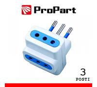 Adattatore 3 Posti 10A Spina Italiana Standard Bianco 230V