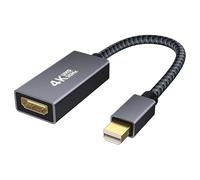 Adattatore 4K Mini DisplayPort a HDMI, [UHD, connettore dorato, custodia in alluminio, nylon intrecciato] Thunderbolt a HDMI Converter per MacBook Air/Pro, Surface Pro/Dock/Book, monitor, proiettore