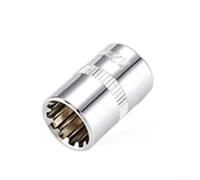 Adattatore a 12 punti per chiave a cricchetto da 3/8 di pollice a specchio, testa corta a bussola in acciaio al cromo vanadio, costruzione robusta (12 mm)