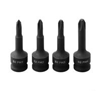 Adattatore a bussola da 3/8" con punte per cacciavite a croce PH1 PH2 PH3 PH4 per chiave a testa quadrata e bussole esagonali, acciaio cromato forgiato, 4 pezzi