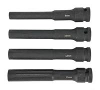 Adattatore a bussola esagonale da 1/2 azionamento, cromo vanadio per convertitore chiave a impatto, set di chiavi a bussola esagonali nere da 8 mm-13 mm per utensili elettrici ad aria