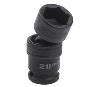 Adattatore a bussola esagonale da 1/2" per chiavi elettriche e pneumatiche con rotazione di 360 gradi e interfaccia filettata metrica da 12-22 mm (21 mm)