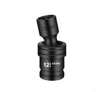 Adattatore a bussola esagonale da 1/2" per chiavi elettriche e pneumatiche con rotazione di 360 gradi e interfaccia filettata metrica da 12-22 mm (12 mm)