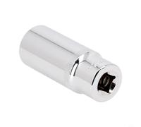 Adattatore a bussola esagonale profondo da 3/8 di pollice per driver di chiavi a bussola, materiale in acciaio al cromo vanadio con finitura cromata per prevenire (18 mm)