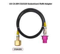 Adattatore a connessione rapida for SODA Maker al serbatoio CO2 esterno Soda Club con tubo da 90 cm DUO Terra Art W21.8-14,CGA320,G3/4(CGA320 Purple)