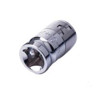 Adattatore a cricchetto in acciaio al cromo vanadio con supporto per punte esagonali, converte la presa in punta per cacciavite e conforme agli standard ISO ANSI (3/8 x 10 mm)