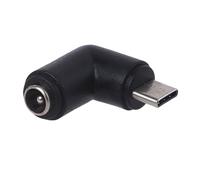 Adattatore a gomito da USB-C femmina a 5,5x2,1 mm maschio, nero
