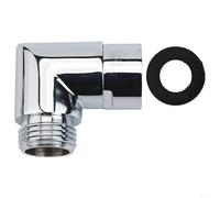 Adattatore a gomito per doccia a 90 gradi G1/2 pollici, connettore ad angolo regolabile in rame per braccio doccia, testa o tubo flessibile, argento