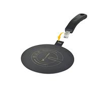Adattatore a induzione ComwithSafe da 20 cm, manico isolato rimovibile, non cambia colore dopo l'uso, piastra di distribuzione del calore con rivestimento nero per alte temperature, disco a induzione