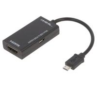 Adattatore A-MHL-002 HDMI femmina, USB B micro femmina, connettore micro USB-...