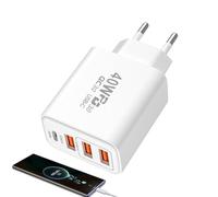 Adattatore A Parete USB 3USB +1pd Alimentatore USB Wallpower-40W Blocco Di Carico Del Telefono A Prova Di Fuoco, Connettore A Parete USB Per Per