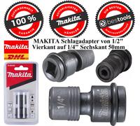Makita Adattatore per bit 1/2" quadro - 1/4" esagonale Quantità:1