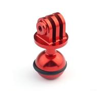 Adattatore a sfera per action camera subacquea, con giunto sferico da 2,5 cm per portalampada di riempimento e compatibile con connettore a doppia presa in lega di alluminio (rosso)