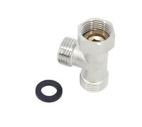 Adattatore a T a 3 vie G1/2" in acciaio inox, valvola deviatrice, soffione doccia for bagno, rubinetto, sdoppiatore for ugello di spruzzo for WC