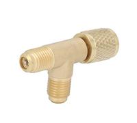 Adattatore a T con Attacco Rapido con Nucleo Valvola in Ottone 1/4 Pollici SAE Struttura Robusta per R22 R12 R134 vacuometro pompa vuoto raccordo a tee Beslag