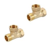 Adattatore a T con connettore a T in ottone Deviatore per raccordo a 3 vie per tubo da giardino, filtri dell'acqua e rubinetto Female x Female x Male 20mm*20mm*25mm