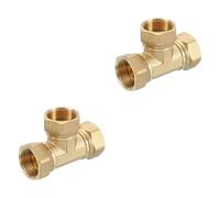 Adattatore a T con connettore a T in ottone Deviatore per raccordo a 3 vie per tubo da giardino, filtri dell'acqua e rubinetto Female x Female x Female 20mm*20mm*25mm