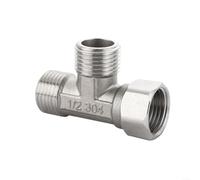 Adattatore a T con valvola a 3 vie, per deviatore per vasca da bagno, bidet, soffione doccia, G1/2 (5 pezzi)