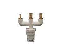 Adattatore a T for scarico lavatrice-asciugatrice, raccordo for tubo di scarico a quattro vie con valvola di ritegno antiodore(C)