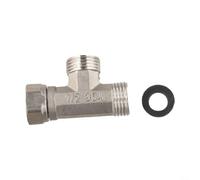 Adattatore a T in Acciaio Inox per Configurazione Deviatore Supporto Vasca da Bagno, WC, Bidet Spruzzatore e Soffione Doccia G1/2 Connessioni