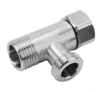 Adattatore a T per WC, valvola deviatrice G1/2" in acciaio inossidabile 304 per bidet spruzzatore doccia ingresso acqua a tre vie e due uscite Apparecchio da bagno affidabile resistente alla