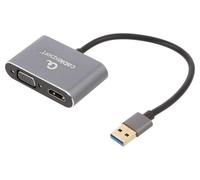 Adattatore A-USB3-HDMIVGA-01 USB 3.0 0,15 m nero Cablexpert GEMBIRD