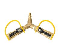 Adattatore a Y a connessione rapida da 1/4 di pollice per propano camper, per collegare camper e barbecue, raccordo rapido per tubo fle