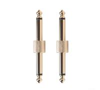 Adattatore accoppiatore per pedale chitarra da 6,35 mm, da maschio a maschio, per pedali di effetti, jack audio in metallo a basso rumore (confezione da 5, oro)