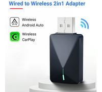 Adattatore Acodo Nuovo Mini 2 in 1, da cablato a senza fili, compatibile con CarPlay e Android Auto per auto Toyota, con luci RGB, plug and play, connessione automatica, supporta aggiornamenti OTA Tag