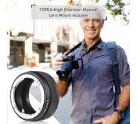 Adattatore ad alta precisione in alluminio per lente da Olympus OM a attacco Canon RF, nero