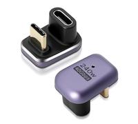 Adattatore ad angolo C a 180 gradi, 2 pezzi, a forma di U di tipo C, con ricarica rapida PD da 100 W e trasferimento dati da 10 Gbps, da USB-C a presa USB-C per Steam Deck, Switch, laptop, Tab