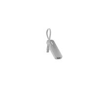 Adattatore - Adattatore a 3 porte USB-C, colore grigio, ideale per la ricarica e il trasferimento di dati di dispositivi elettronici.