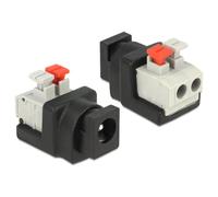 Adattatore alimentazione DeLOCK 65524 nero e argento per cavo DC 5,5 x 2,1 mm
