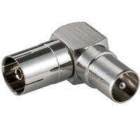 Adattatore antenna Goobay 90° coassiale maschio/femmina Grigio