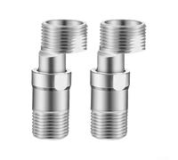 Adattatore angolare per rubinetto della doccia del bagno, 2 pezzi, con rotazione di 360 gradi e vite eccentrica regolabile telescopica per installazione personalizzata del rubinetto (lungo)