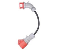 Adattatore angolato CEE da spina angolata 16A a presa 32A, trifase, 400V, 5 pin, impermeabile IP44, robusto per industria e commercio (16-32 C)