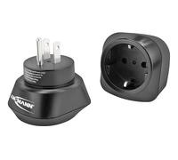 ADATTATORE ANSMANN 1250-0032, 125 V, Dispositivi con spina Schuko o bipolare, classe I e II, Nero