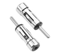 Adattatore Antenna Autoradio, Radio Auto DIN Maschio a Femmina ISO per Veicoli Connettore Accoppiamento Spinotto per AM FM Convertitore Amplificatore Segnale Stereo Universal Argento 2 Pacchi