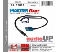 ADATTATORE ANTENNA DA 2 FAKRA A 1 DIN ALIMENTAZIONE PHANTOM AUDI DAL 2007->