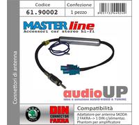 ADATTATORE ANTENNA DA 2 FAKRA A 1 DIN ALIMENTAZIONE PHANTOM SKODA OCTAVIA 2014->
