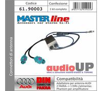 ADATTATORE ANTENNA 2 FAKRA -> 1 DIN ALIM. PHANTOM E AMPLIF PER VOLKSWAGEN GOLF 7