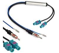 Adattatore antenna radio auto compatibile con splitter Fakra, connettore DIN a splitter doppio Fakra, compatibile con impianti audio auto, ricevitore radio/GPS principale