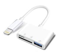 Adattatore Apple Lightning a scheda SD e TF per iPhone/iPad - Lettore di schede 3 in 1 con USB per flash drive, tastiera, mouse, hub, MIDI e scheda di memoria micro SD