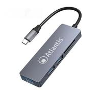 Atlantis Land Adattatore A04-TC_CR+HB USB-C 5 in 1 HUB 3 porte USB 3.0 Lettore Card