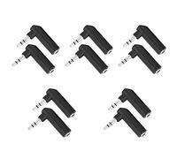 Adattatore Audio 10 Pezzi, Adattatore per Cuffie Jack Stereo 90 Gradi 3,5 mm Maschio a 3,5 mm Femmina Connettore Adattatore per Auricolare per Cuffie Stereo