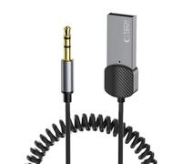 Adattatore audio AUX mini jack da 3,5 mm (maschio) - Bluetooth - grigio
