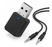 Adattatore audio Bluetooth per auto, USB Bluetooth 5.1 con doppia uscita AUX USB, ricevitore Bluetooth chiamate vivavoce, Cle US B Bluetooth Plug and Play per Dongle Altoparlante